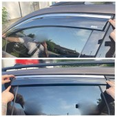 Дефлектор вікна для Volkswagen Touareg 2010-2018 з нерж. хром полоскою